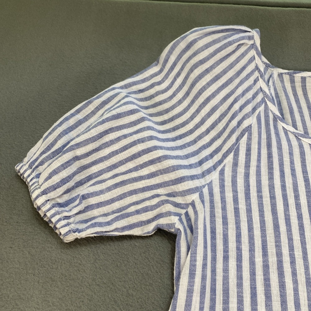 Beach Lunch Lounge Collection Casual Dress Linen Blend Blue XS Beach Coastal - Picture 3 of 8